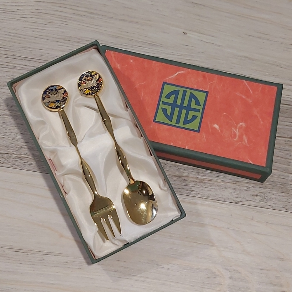 🕰 Vintage 24k Gold Plated Utensil Set